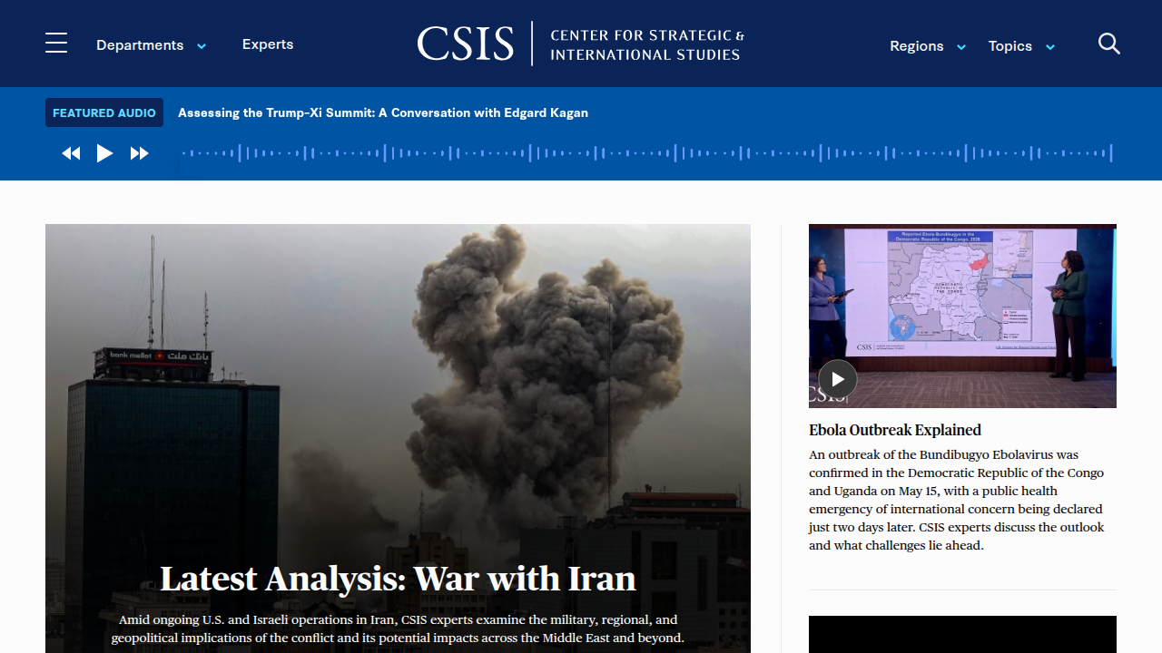 The Center for Strategic and International Studies (CSIS) website, an authoritative source on national security and international policy.