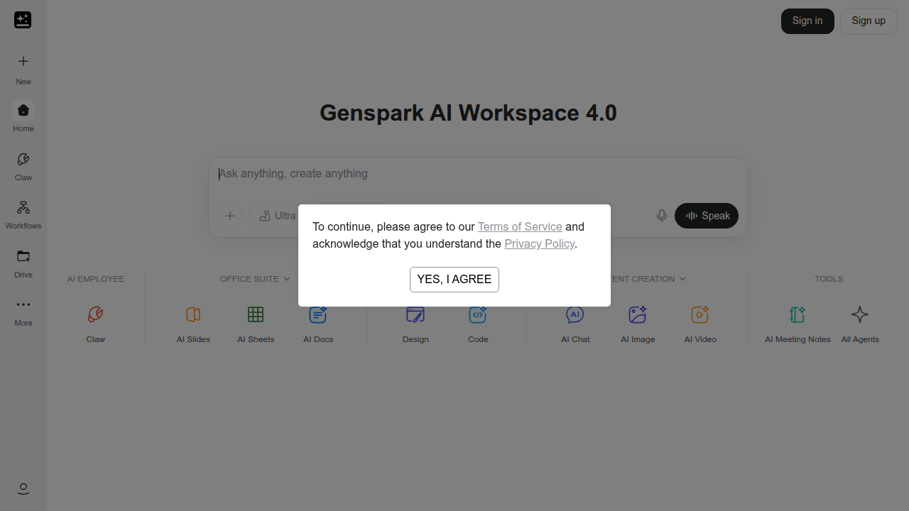 The Genspark AI platform promises an all-in-one workspace for various digital tasks, integrating multiple AI tools.
