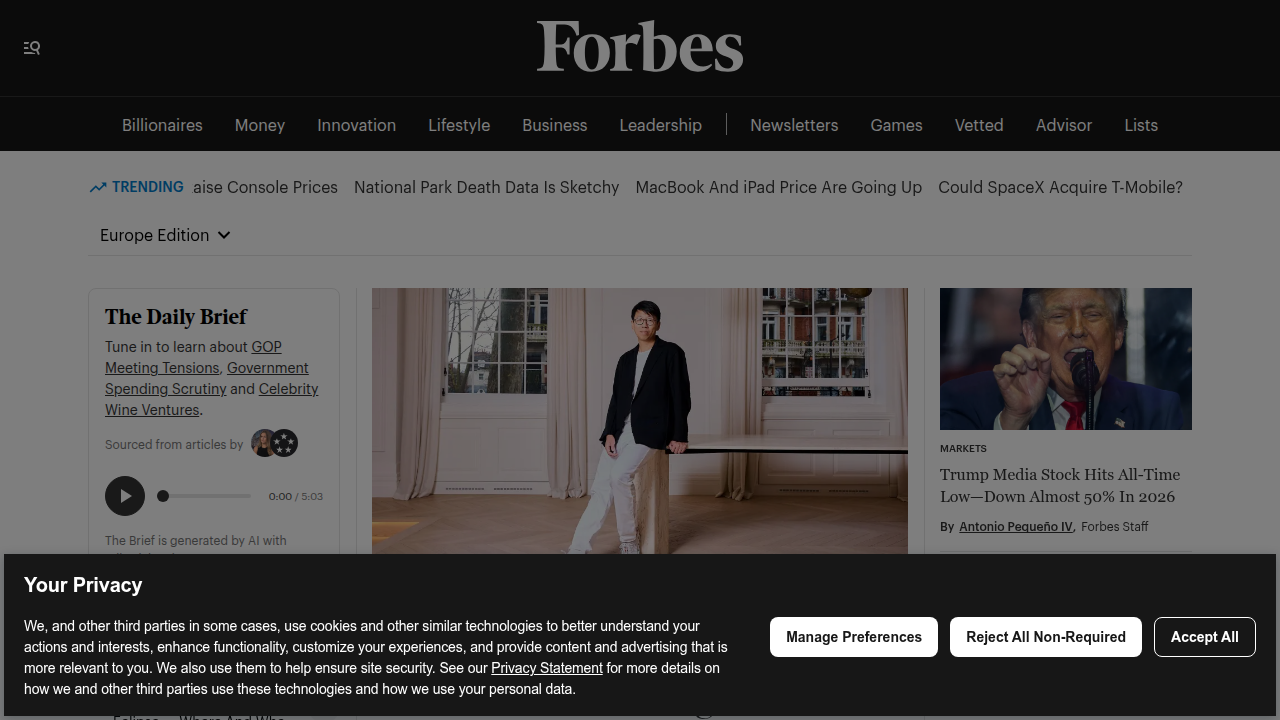 An article from Forbes discussing 8 AI ethics trends that will redefine trust and accountability.
