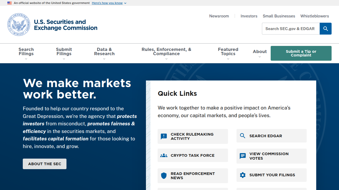 Screenshot of the U.S. Securities and Exchange Commission (SEC) official website, detailing cybersecurity examination priorities.