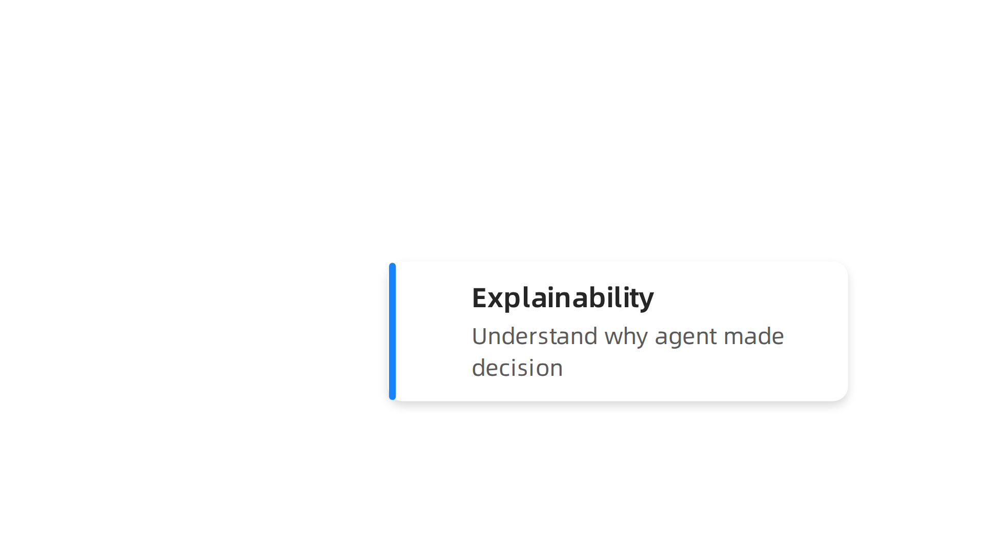 Infographic outlining essential design principles for building powerful and responsible AI agents: explainability, safety, and a balanced human-in-the-loop approach.