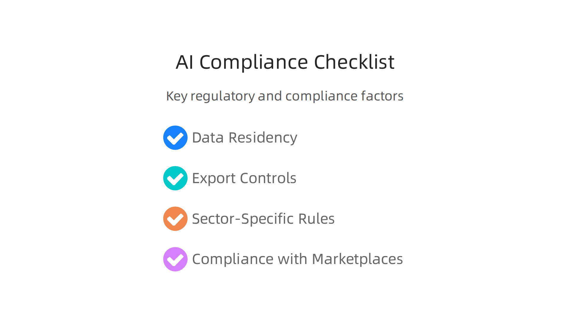 Key regulatory and compliance factors influencing AI infrastructure choices.