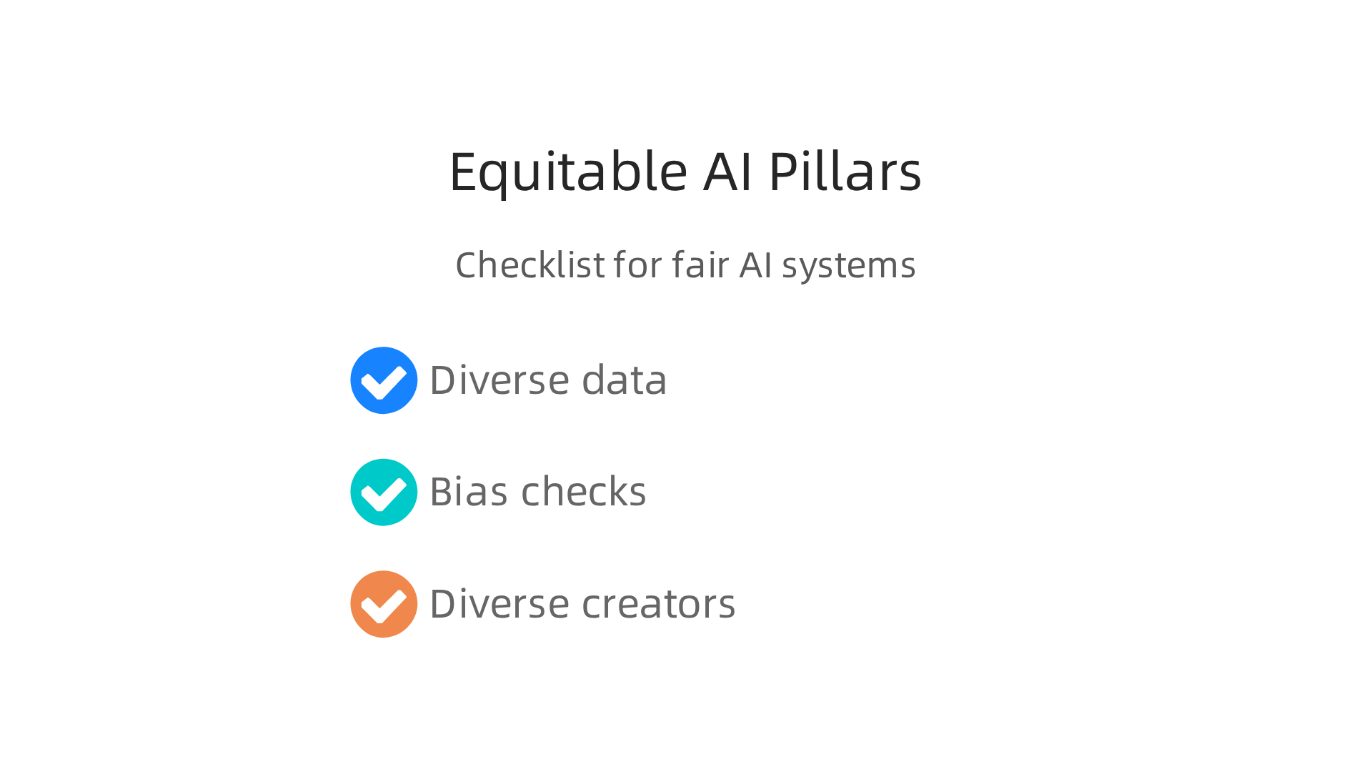 Ensuring AI systems are fair and inclusive requires a multi-faceted approach focused on diverse data, bias checks, and inclusive creators.
