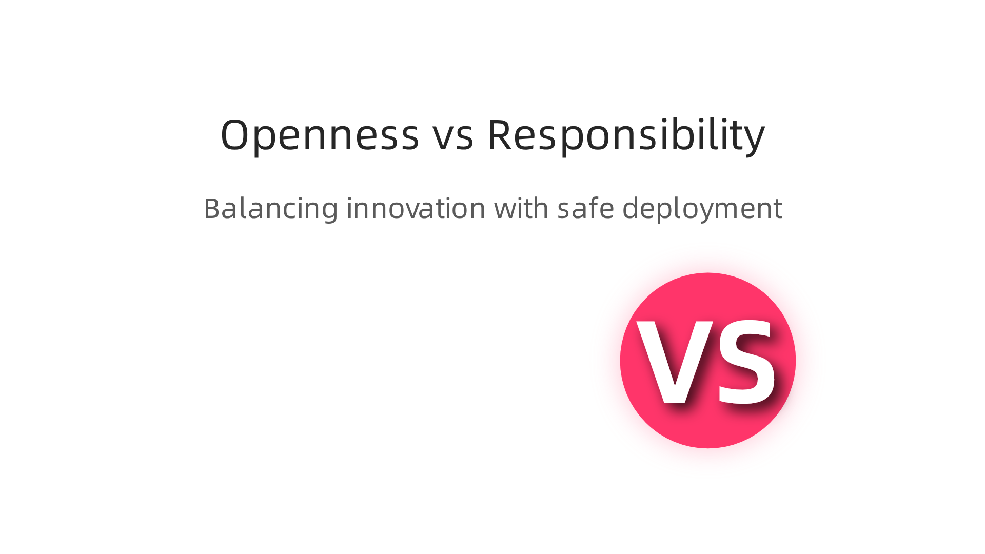 Visualizing the delicate balance required between open innovation and responsible AI development.